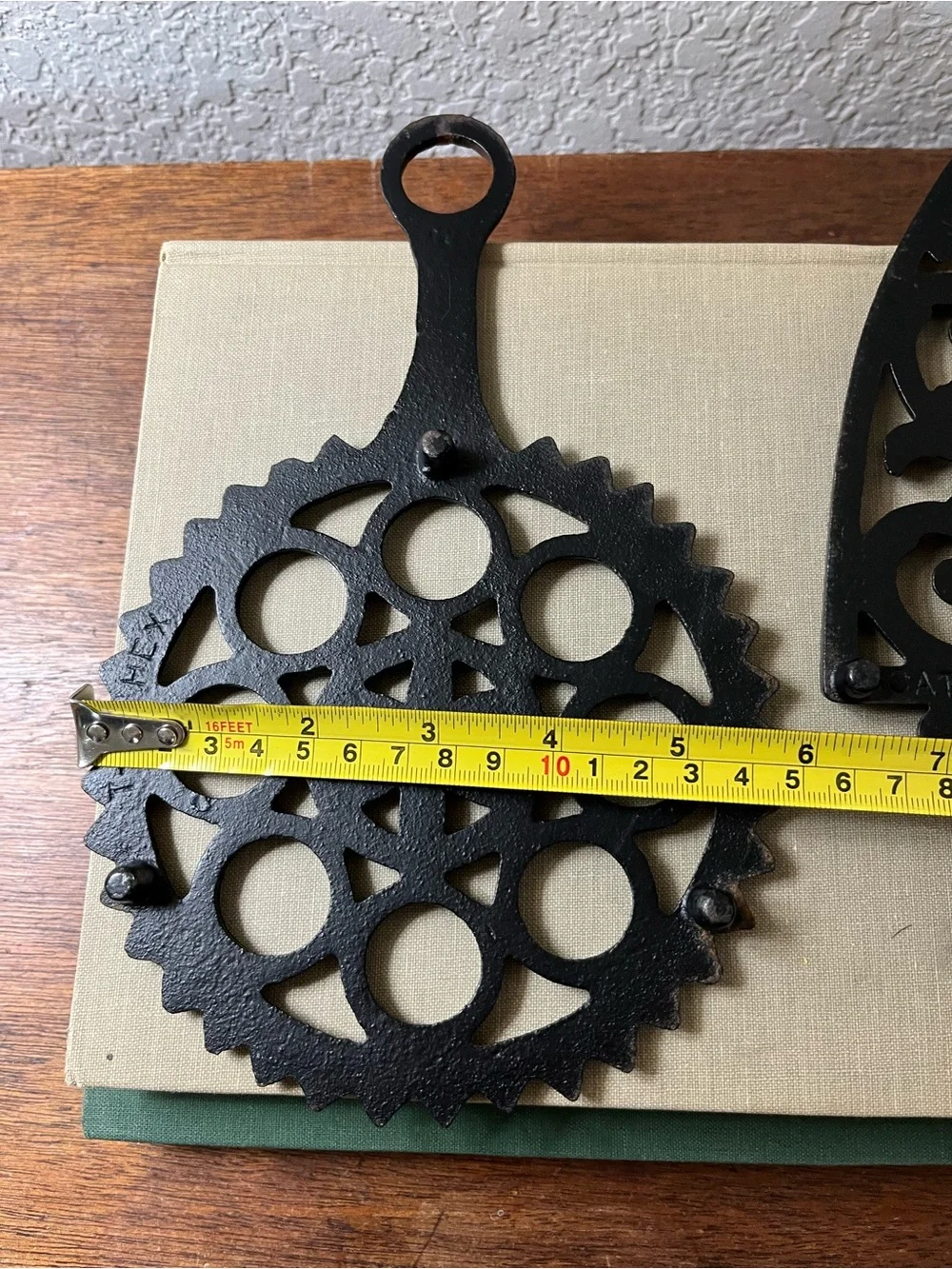Set of 2 vintage cast iron trivets